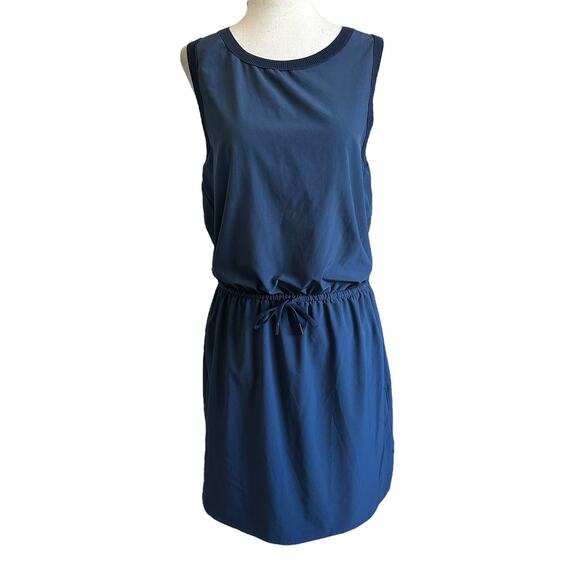 Athleta Blue Athletic Knee Length Blouson Dress Women's Size Small | 70-15 - Picture 1 of 6